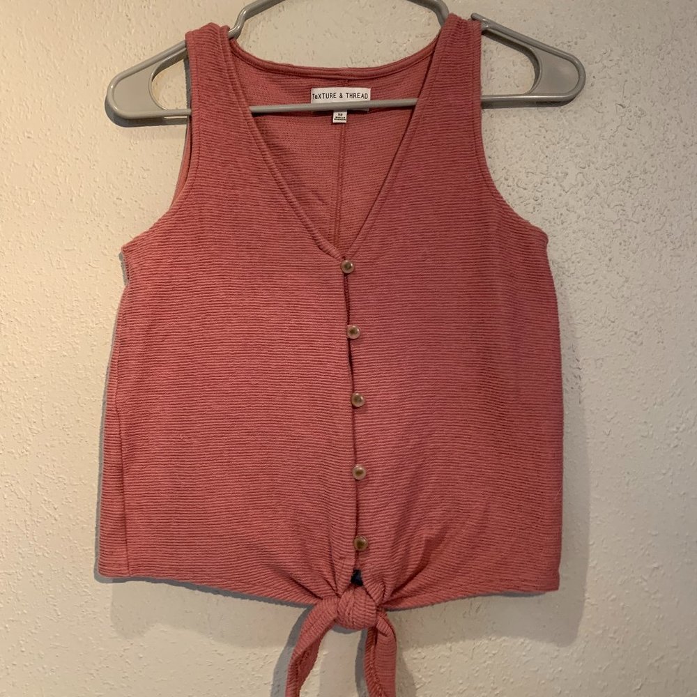 Madewell Texture & Thread Front Tie Tank Top